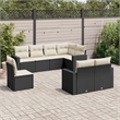 Afuera Living Contemporary Synthetic Poly Rattan 8 Piece  Sofa Set in Black