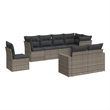 Afuera Living Contemporary 8 Piece Poly Rattan Sofa Set in Gray