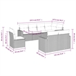 Afuera Living Contemporary 8 Piece Poly Rattan Sofa Set in Gray