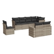 Afuera Living Contemporary 8 Piece Poly Rattan Sofa Set in Gray