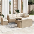Afuera Living 9 Piece Poly Rattan Small Sofa Set in Cream/Beige