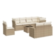 Afuera Living 9 Piece Poly Rattan Small Sofa Set in Cream/Beige