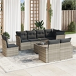 Afuera Living 9 Piece Poly Rattan Sofa Set in Light Gray/Dark Gray