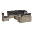Afuera Living 9 Piece Poly Rattan Sofa Set in Light Gray/Dark Gray