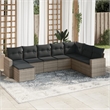 Afuera Living Contemporary 8 Piece Poly Rattan Sofa Set in Gray