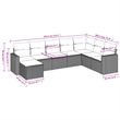 Afuera Living Contemporary 8 Piece Poly Rattan Sofa Set in Gray