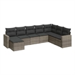 Afuera Living Contemporary 8 Piece Poly Rattan Sofa Set in Gray