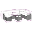 Afuera Living Contemporary Synthetic Poly Rattan 9 Piece  Sofa Set in Beige