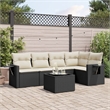 Afuera Living Contemporary 6 Piece Poly Rattan Sofa Set in Black/Cream