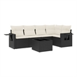 Afuera Living Contemporary 6 Piece Poly Rattan Sofa Set in Black/Cream