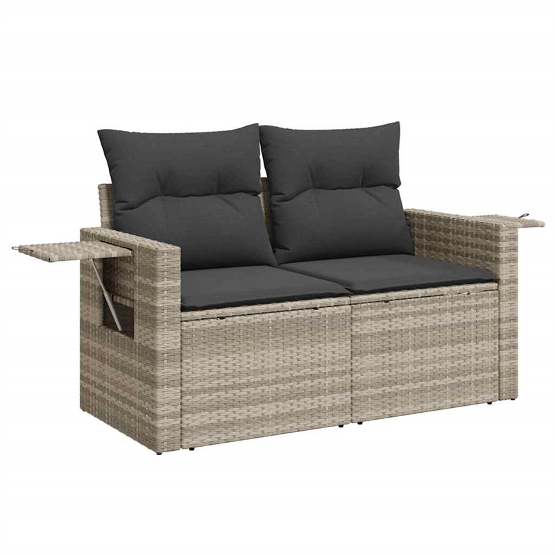 Afuera Living Contemporary 5 Piece Poly Rattan Sofa Set in Gray
