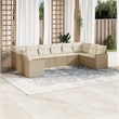 Afuera Living Synthetic Poly Rattan 10 Piece Sofa Set in Cream/Beige