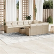 Afuera Living Contemporary 11 Piece Poly Rattan Sofa Set in Beige