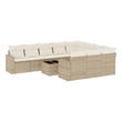 Afuera Living Contemporary 11 Piece Poly Rattan Sofa Set in Beige