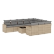 Afuera Living Contemporary 11 Piece Poly Rattan Sofa Set in Gray/Beige