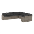 Afuera Living Contemporary 10 Piece Poly Rattan Sofa Set in Gray