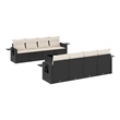 Afuera Living Contemporary 9 Piece Poly Rattan Sofa Set in Black