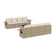Afuera Living Contemporary 9 Piece Poly Rattan Sofa Set in Cream/Beige
