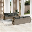 Afuera Living Contemporary 9 Piece Poly Rattan Sofa Set in Gray