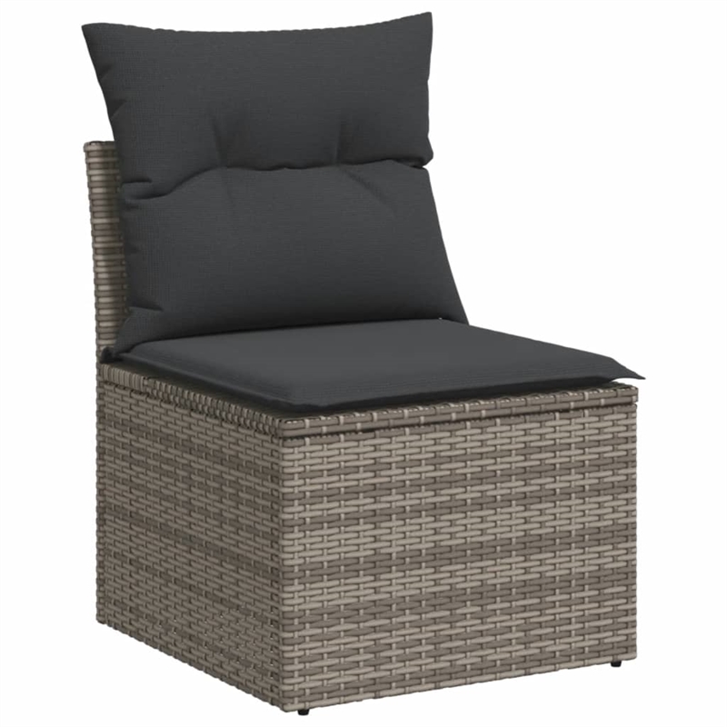 Afuera Living Contemporary 9 Piece Poly Rattan Sofa Set in Gray