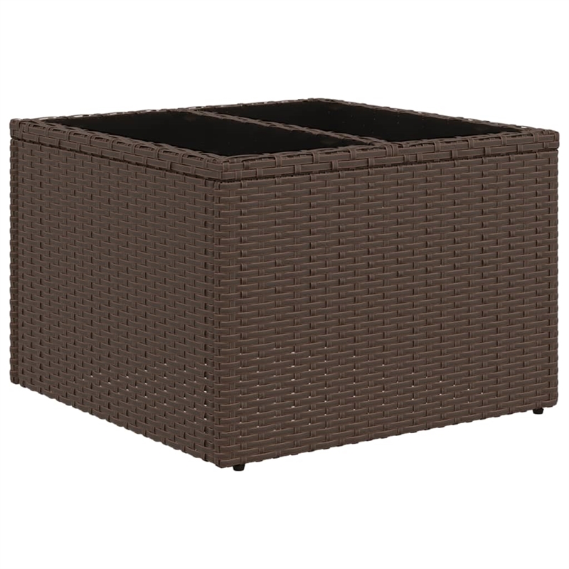 Afuera Living Contemporary 9 Piece Poly Rattan Sofa Set in Brown/Cream