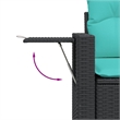 Afuera Living 6 Piece Poly Rattan Patio Sofa Set in Black/Blue