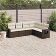 Afuera Living Contemporary 6 Piece Poly Rattan Sofa Set in Brown