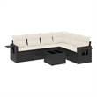 Afuera Living Contemporary 7 Piece Poly Rattan Sofa Set in Black