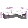 Afuera Living Contemporary 7 Piece Poly Rattan Sofa Set in Gray