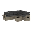 Afuera Living Contemporary 7 Piece Poly Rattan Sofa Set in Gray