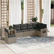 Afuera Living Contemporary 6 Piece Poly Rattan Sofa Set in Gray