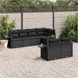 Afuera Living Contemporary 7 Piece Poly Rattan Sofa Set in Black
