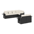 Afuera Living Contemporary 7 Piece Poly Rattan Sofa Set in Black/Cream