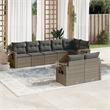 Afuera Living Contemporary 8 Piece Poly Rattan Sofa Set in Gray