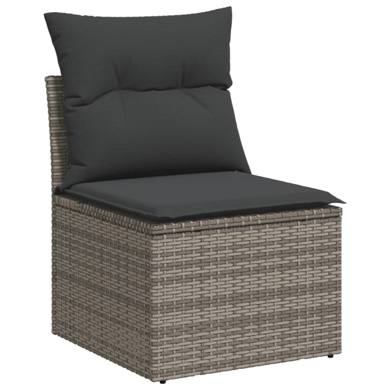 Afuera Living Contemporary 8 Piece Poly Rattan Sofa Set in Gray