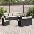 Afuera Living 8 Piece Poly Rattan Large Sofa Set in Black/Cream