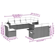 Afuera Living 8 Piece Poly Rattan Large Sofa Set in Black/Cream