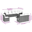 Afuera Living Contemporary 8 Piece Poly Rattan Patio Sofa Set in Black