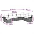 Afuera Living Contemporary 8 Piece Poly Rattan Large Sofa Set in Gray