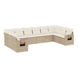Afuera Living Contemporary Synthetic Poly Rattan 10 Piece  Sofa Set in Beige