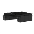 Afuera Living Contemporary 10 Piece Poly Rattan Sofa Set in Black