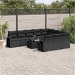 Afuera Living Contemporary 11 Piece Poly Rattan Sofa Set in Black