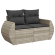Afuera Living Contemporary 5 Piece Poly Rattan Large Sofa Set in Gray