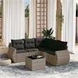 Afuera Living Contemporary 6 Piece Poly Rattan Sofa Set in Gray