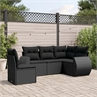 Afuera Living Contemporary 5 Piece Poly Rattan Medium Sofa Set in Black