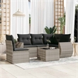 Afuera Living 6 Piece Poly Rattan Sofa Set in Gray/Anthracite