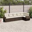 Afuera Living Contemporary 6 Piece Poly Rattan Sofa Set in Brown