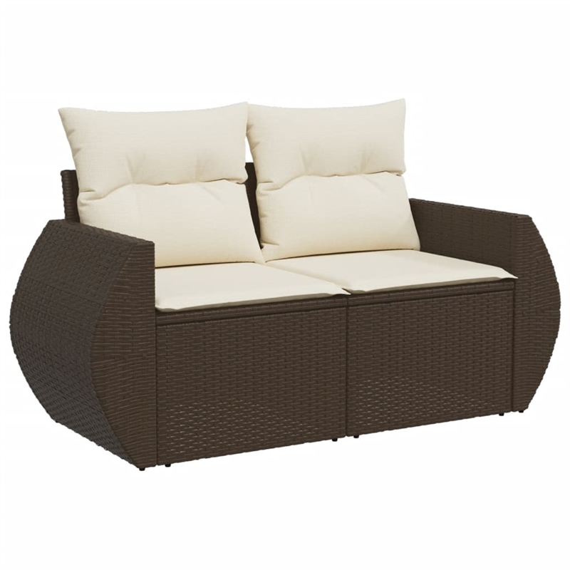 Afuera Living Contemporary 6 Piece Poly Rattan Sofa Set in Brown