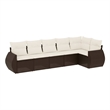 Afuera Living Contemporary 6 Piece Poly Rattan Sofa Set in Brown