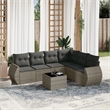 Afuera Living Contemporary Synthetic Poly Rattan 7 Piece Sofa Set in Gray